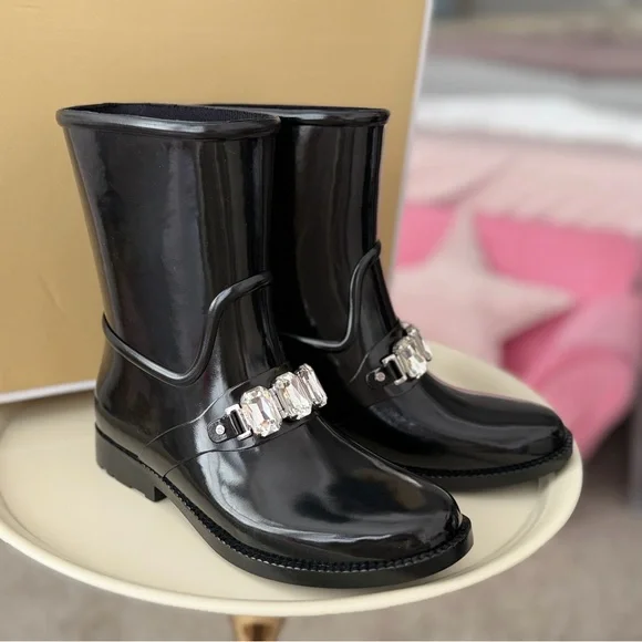 Michael kors Leslie rain bootie with Crystal Embellishments 6M - Picture 2 of 5